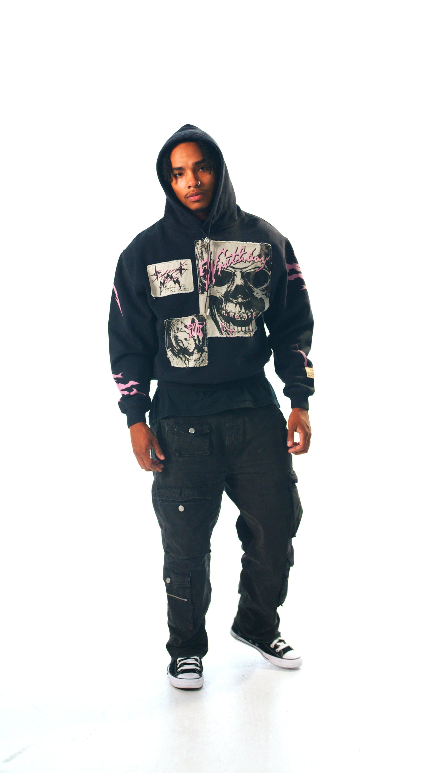 Repent Now Cropped Hoodie