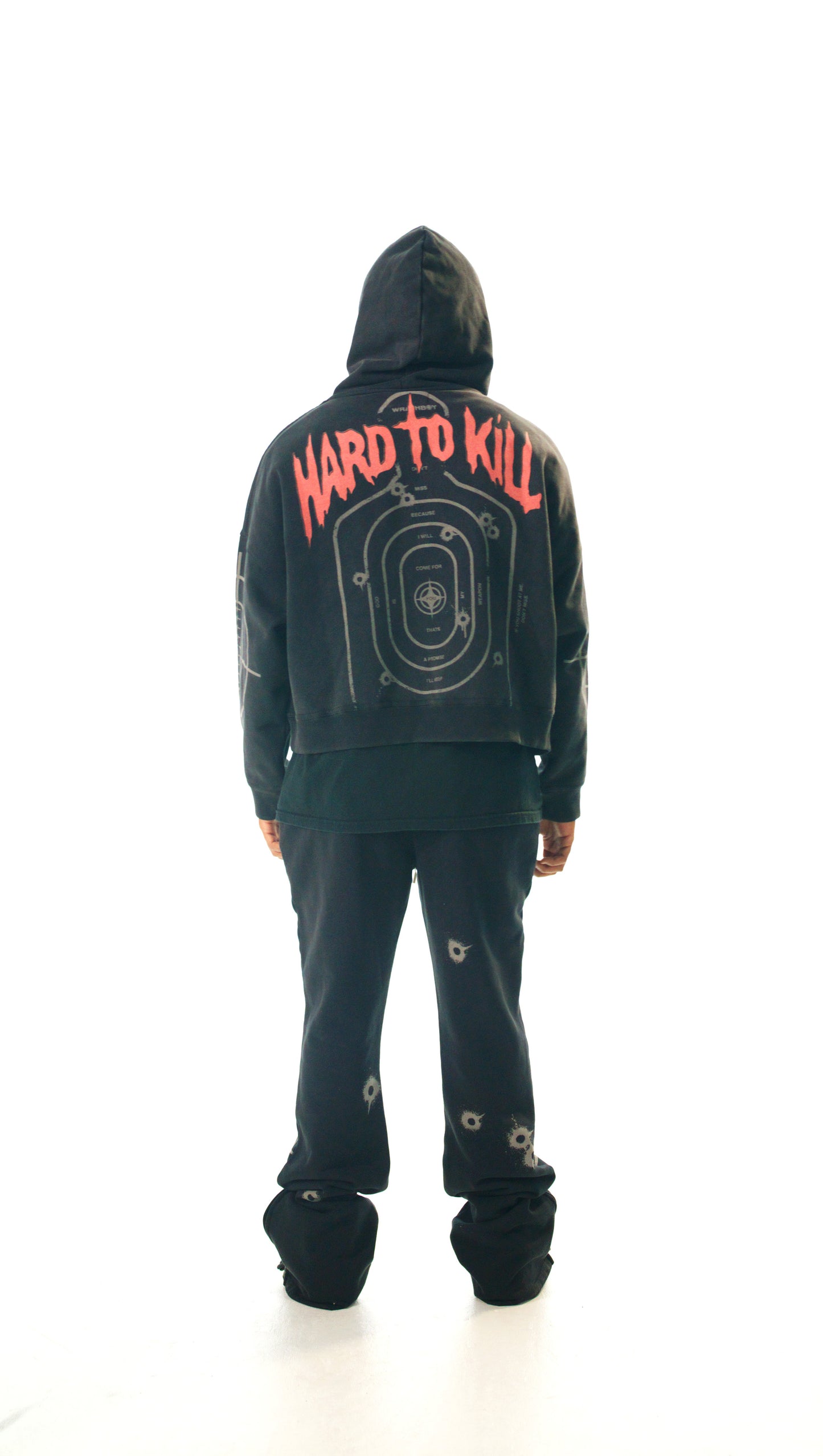 Hard To Kill Skull Cropped Hoodie