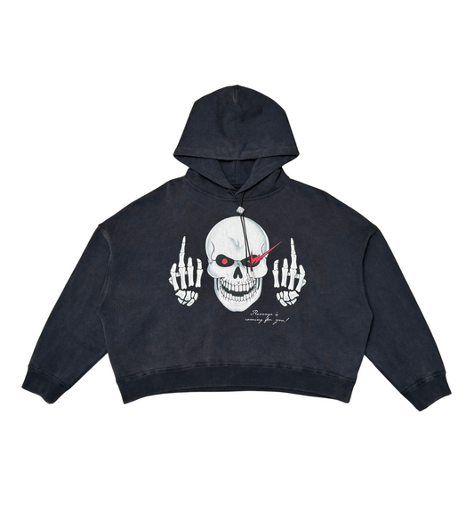 3.33 Skull Cropped Hoodie